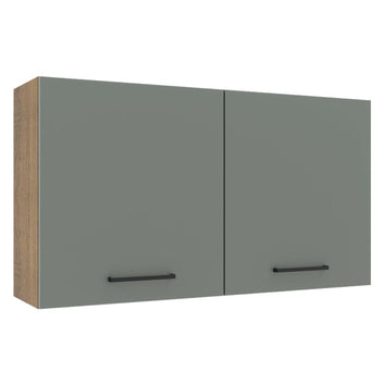 Armário Aéreo Madesa Agata 120 cm 2 Portas Rustic/Cinza