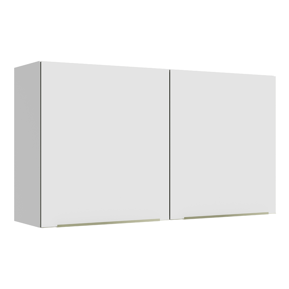 Armário Aéreo Madesa Lux 120 cm 2 Portas Branco/Branco Veludo