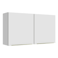Armário Aéreo Madesa Lux 120 cm 2 Portas Branco/Branco Veludo