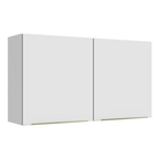 Armário Aéreo Madesa Lux 120 cm 2 Portas Branco/Branco Veludo