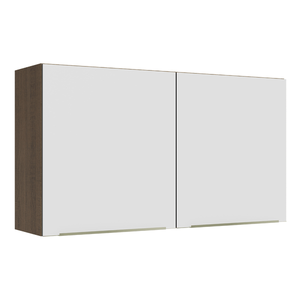 Armário Aéreo Madesa Lux 120 cm 2 Portas Rustic/Branco Veludo