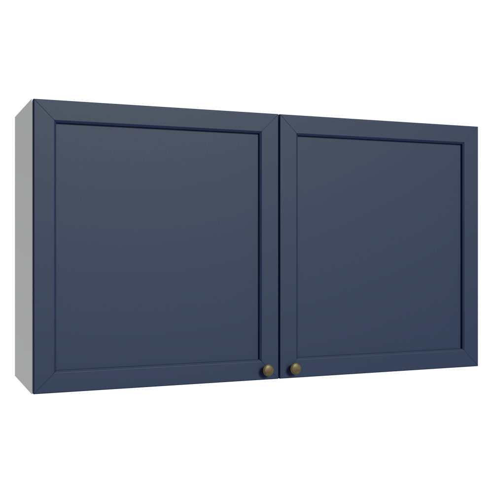 Armário Aéreo 120 cm 2 Portas Branco/Azul Vik Madesa