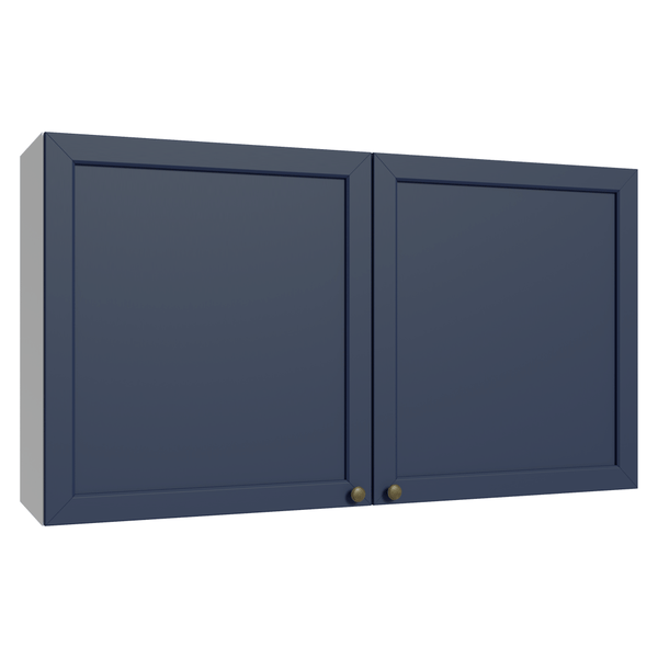 Armário Aéreo 120 cm 2 Portas Branco/Azul Vik Madesa