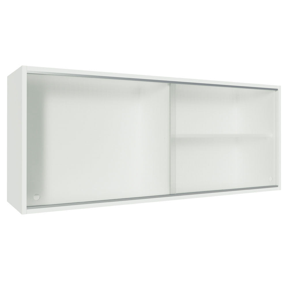 Armário Aéreo Madesa Acordes 100% MDF 2 Portas de Correr de Vidro Branco