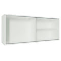 Armário Aéreo Madesa Acordes 100% MDF 2 Portas de Correr de Vidro Branco