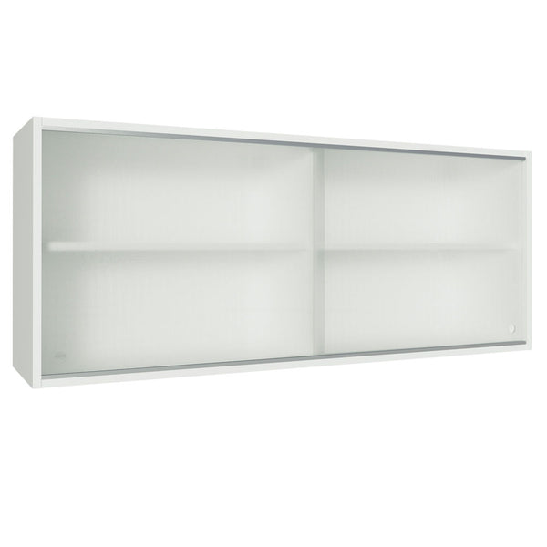 Armário Aéreo Madesa 2 Portas de Correr de Vidro para Cozinhas Glamy, Lux e Reims Branco