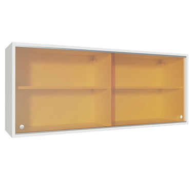 Armário Aéreo Madesa 2 Portas de Correr Vidro Reflex para Cozinhas Glamy, Lux, Agata e Reims Branco