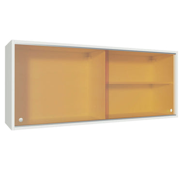 Armário Aéreo Madesa Acordes 100% MDF 2 Portas de Correr de Vidro Reflex Branco