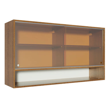 Armário Aéreo 2 Portas de Correr de Vidro Reflex e 1 Nicho para Cozinhas Glamy, Lux, Agata e Reims Rustic Madesa