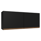 Armário Aéreo de Cozinha com 2 Portas 120 cm Preto Pieta Madesa