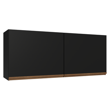 Armário Aéreo de Cozinha com 2 Portas 120 cm Preto Pieta Madesa