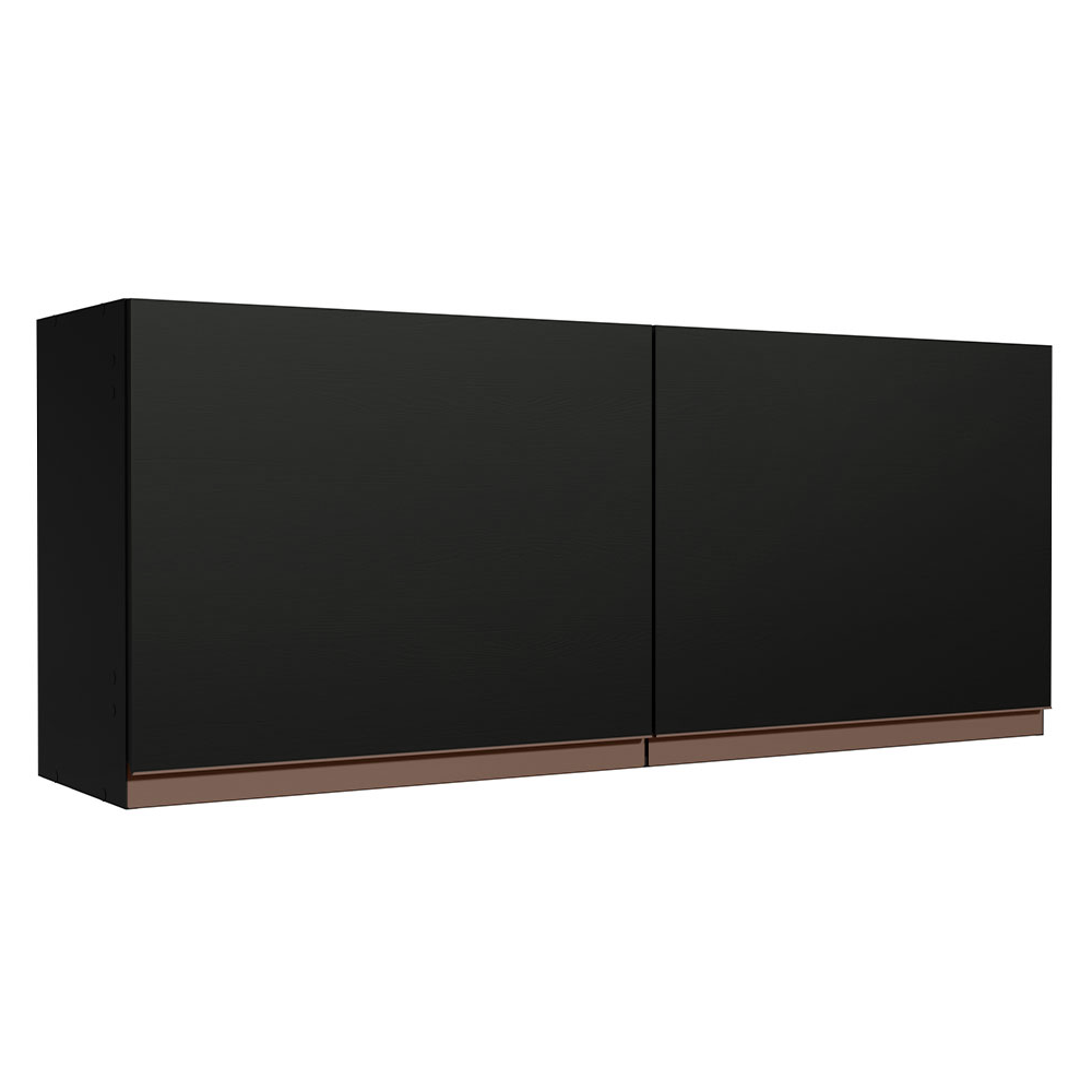 Armário Aéreo de Cozinha 120 x 50 cm 2 Portas Preto Madesa Reims