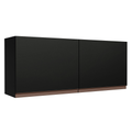 Armário Aéreo de Cozinha 120 x 50 cm 2 Portas Preto Madesa Reims