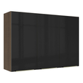 Armário Aéreo Madesa Lux 120 cm 3 Portas Rustic/Preto