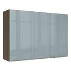 Armário Aéreo Madesa Lux 120 cm 3 Portas Rustic/Cinza