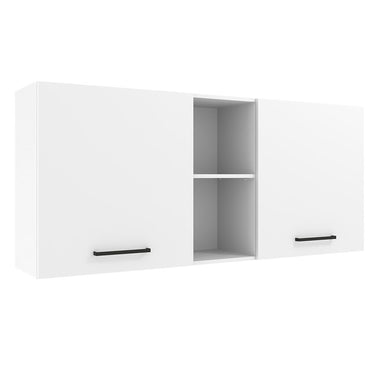 Armário Aéreo Madesa Agata 150 cm 2 Portas e 2 Nichos Branco