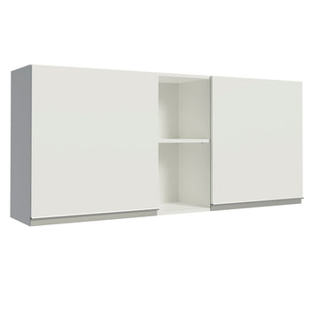 Armário Aéreo Madesa Glamy 150 cm 2 Portas e 2 Nichos Branco