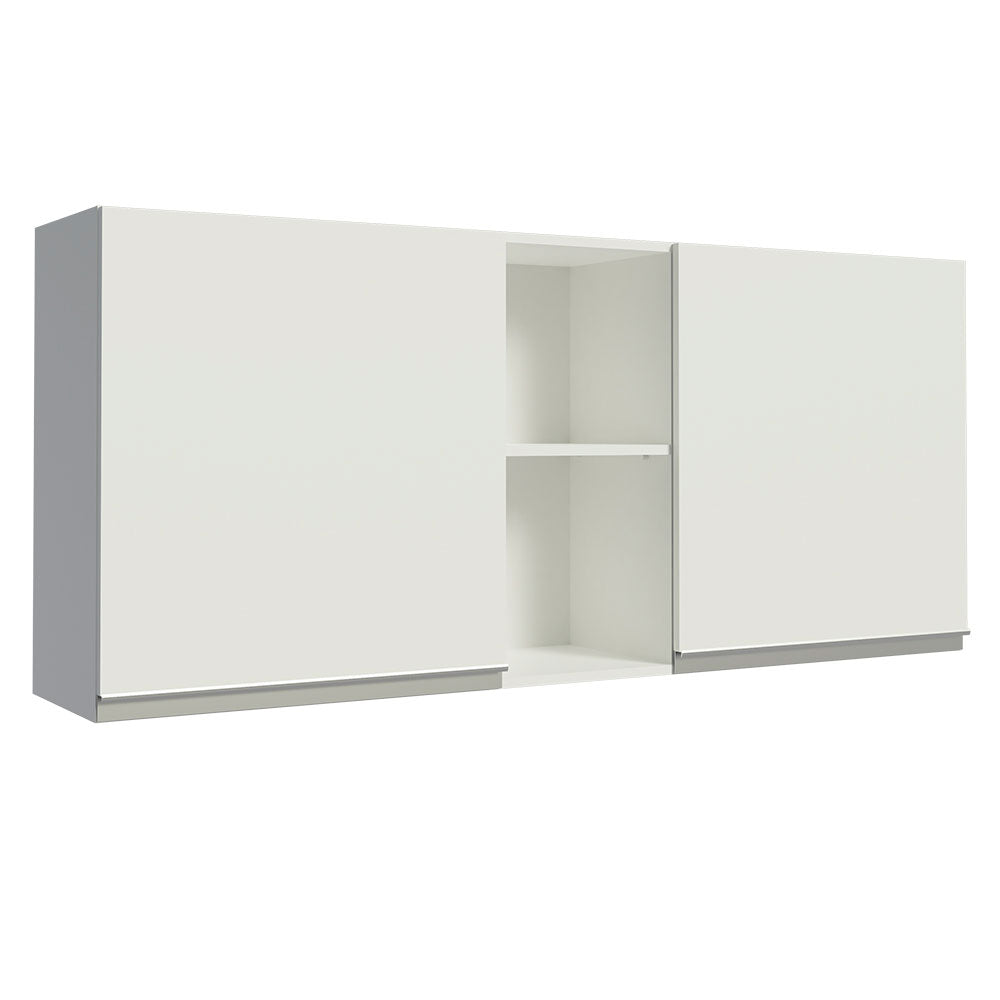 Armário Aéreo Madesa Glamy 150 cm 2 Portas e 2 Nichos Branco