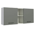 Armário Aéreo Madesa Agata 150 cm 2 Portas e 2 Nichos Branco/Cinza