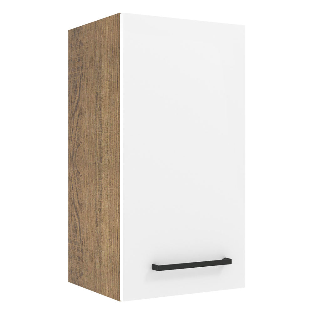Armário Aéreo Madesa Agata 35 cm 1 Porta Rustic/Branco