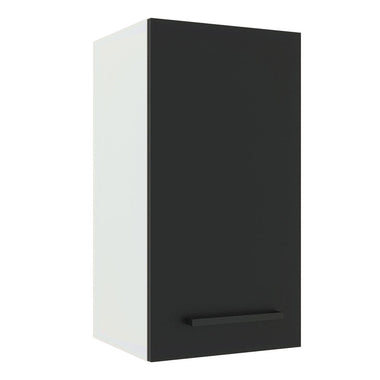 Armário Aéreo Madesa Agata 35 cm 1 Porta Branco/Preto