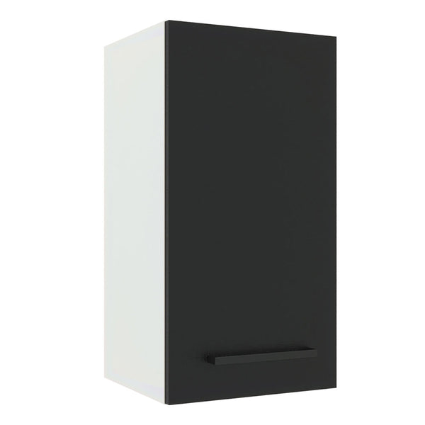 Armário Aéreo Madesa Agata 35 cm 1 Porta Branco/Preto