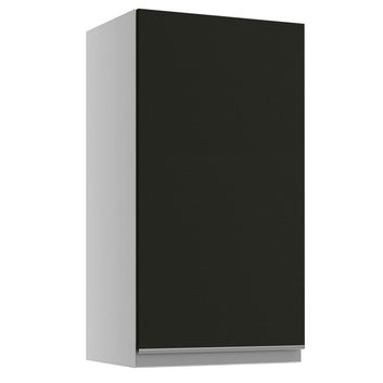 Armário Aéreo Madesa Glamy 35 cm 1 Porta Branco/Preto
