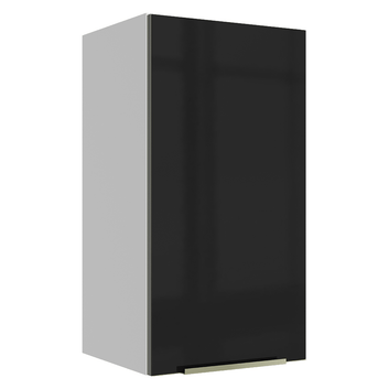 Armário Aéreo Madesa Lux 35 cm 1 Porta Branco/Preto