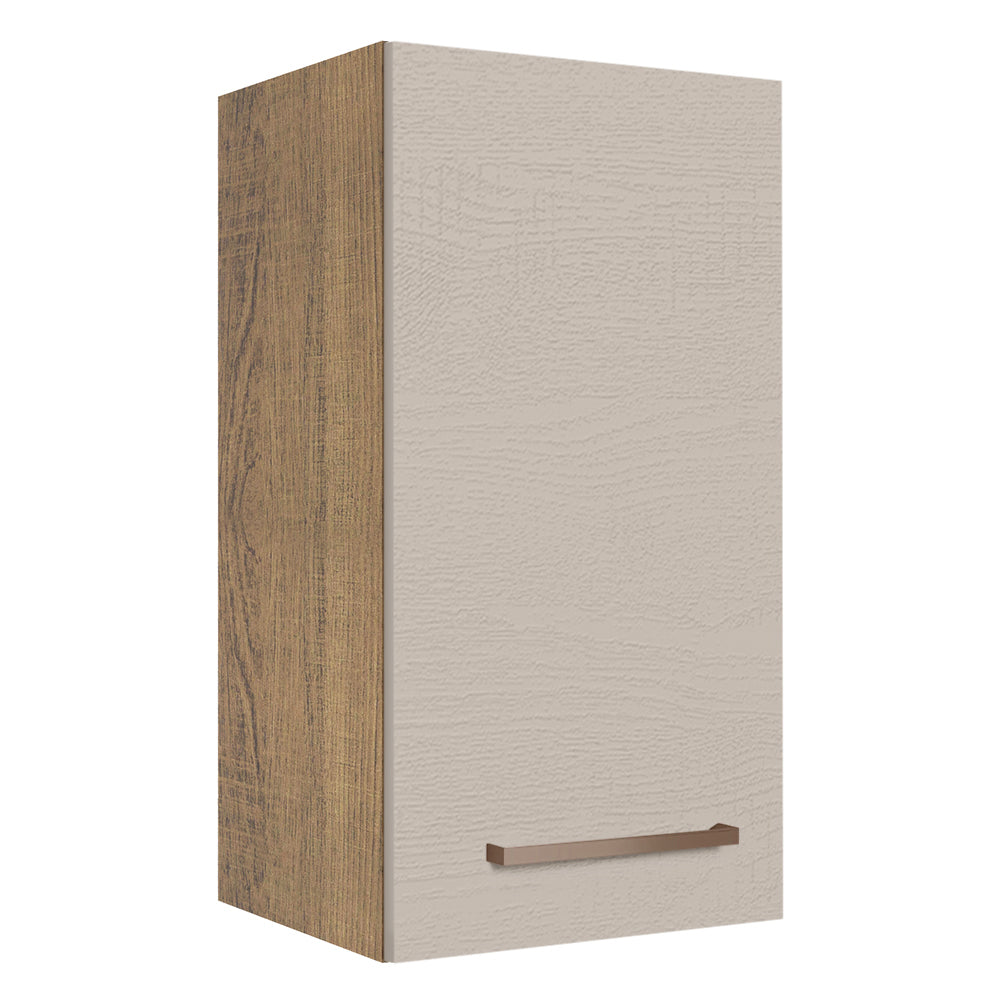 Armário Aéreo 35 cm 1 Porta Rustic/Crema Agata Madesa