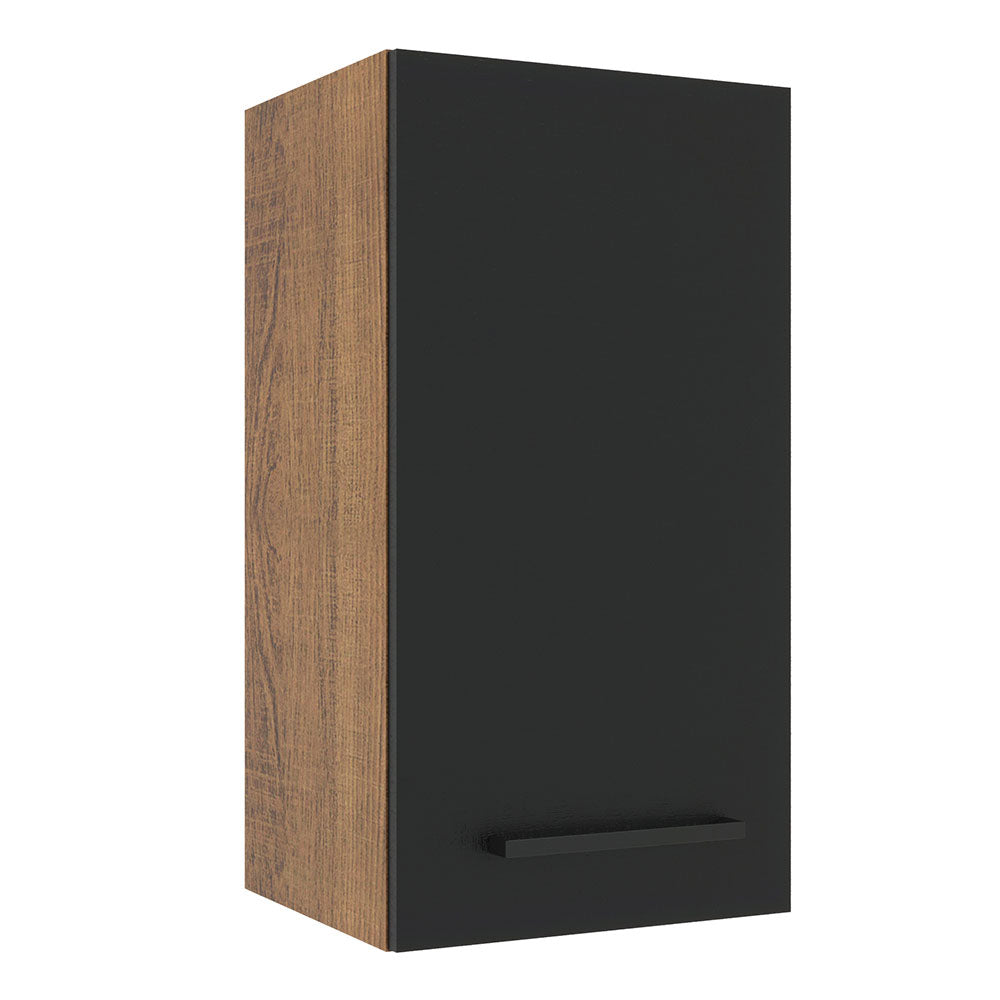 Armário Aéreo Madesa Agata 35 cm 1 Porta Rustic/Preto