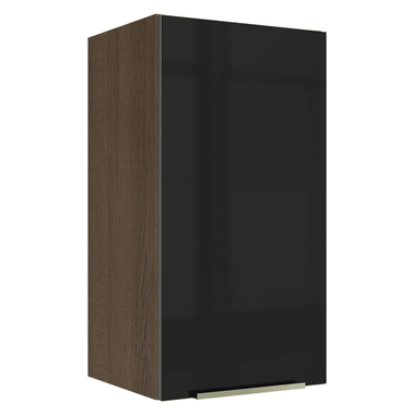Armário Aéreo Madesa Lux 35 cm 1 Porta Rustic/Preto