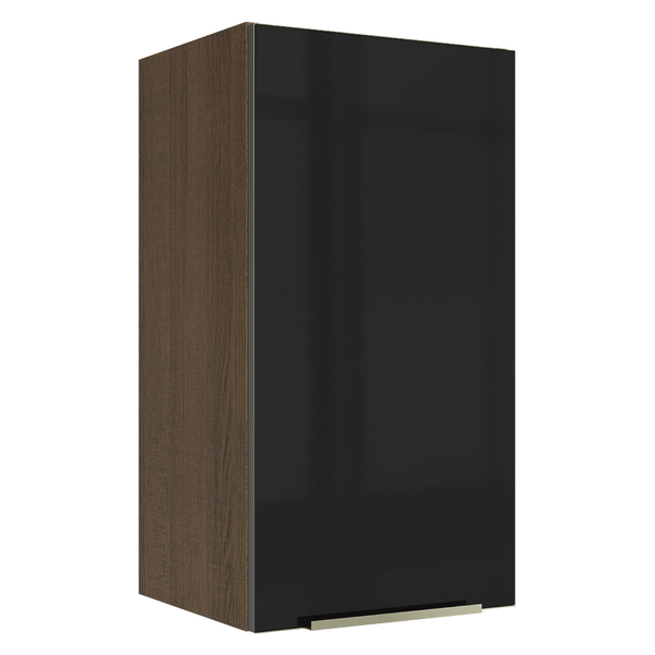 Armário Aéreo Madesa Lux 35 cm 1 Porta Rustic/Preto