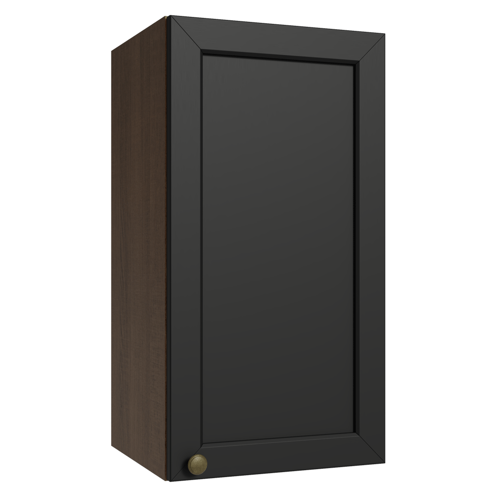 Armário Aéreo 35 cm 1 Porta Rustic/Preto Vik Madesa