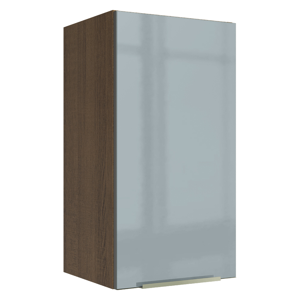 Armário Aéreo Madesa Lux 35 cm 1 Porta Rustic/Cinza