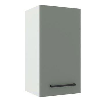 Armário Aéreo Madesa Agata 35 cm 1 Porta Branco/Cinza