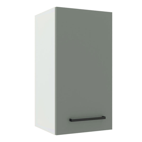 Armário Aéreo Madesa Agata 35 cm 1 Porta Branco/Cinza