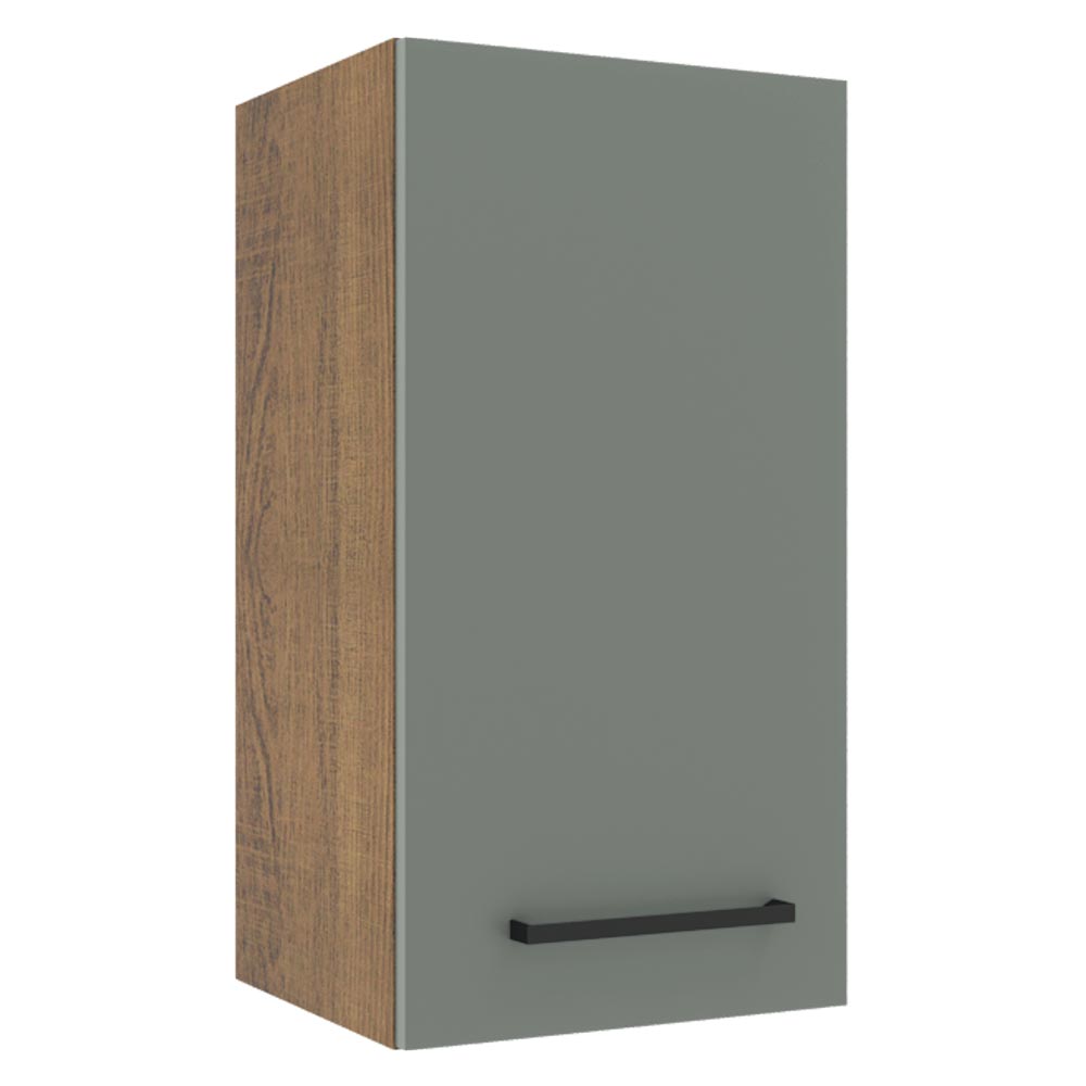 Armário Aéreo Madesa Agata 35 cm 1 Porta Rustic/Cinza