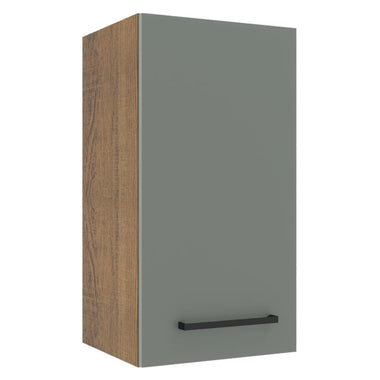 Armário Aéreo Madesa Agata 35 cm 1 Porta Rustic/Cinza