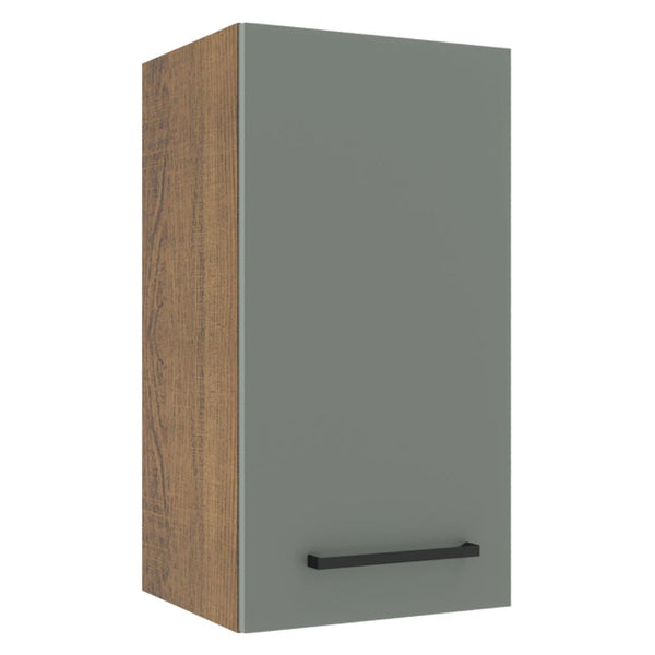 Armário Aéreo Madesa Agata 35 cm 1 Porta Rustic/Cinza