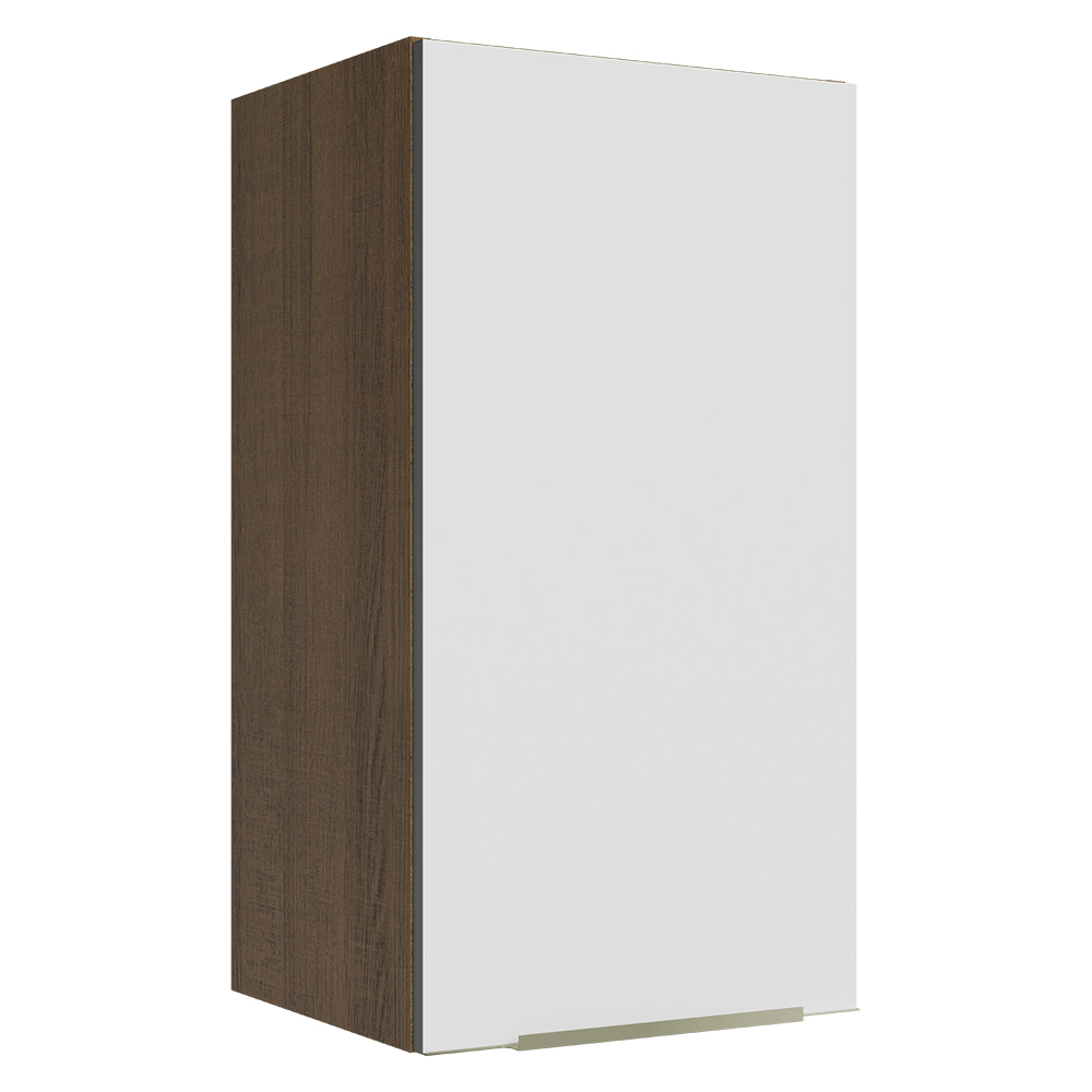 Armário Aéreo Madesa Lux 35 cm 1 Porta Rustic/Branco Veludo