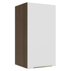 Armário Aéreo Madesa Lux 35 cm 1 Porta Rustic/Branco Veludo