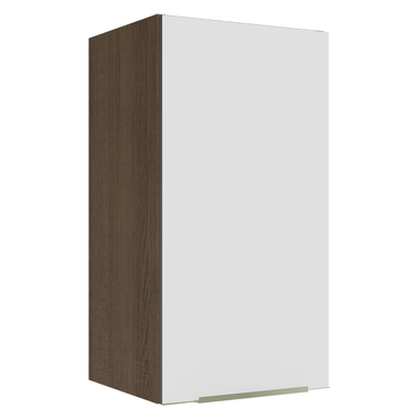 Armário Aéreo Madesa Lux 35 cm 1 Porta Rustic/Branco Veludo