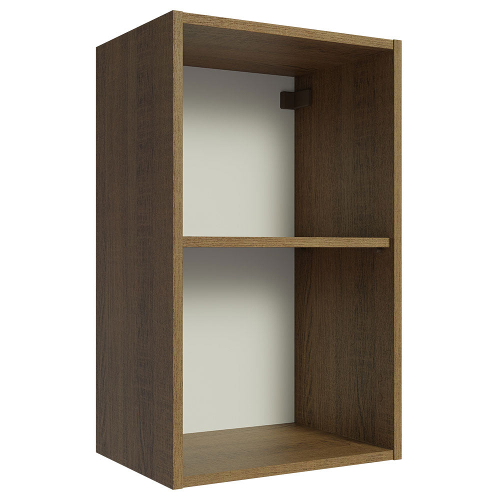 Armário Aéreo 40 cm com 2 Nichos Abertos para Cozinha Madesa Lux, Glamy, Agata, Stella Rustic