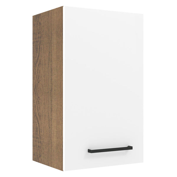 Armário Aéreo Madesa Agata 40 cm 1 Porta Rustic/Branco