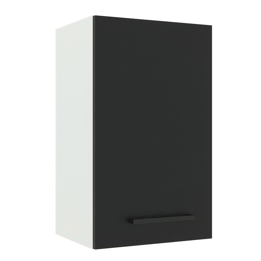 Armário Aéreo Madesa Agata 40 cm 1 Porta Branco/Preto
