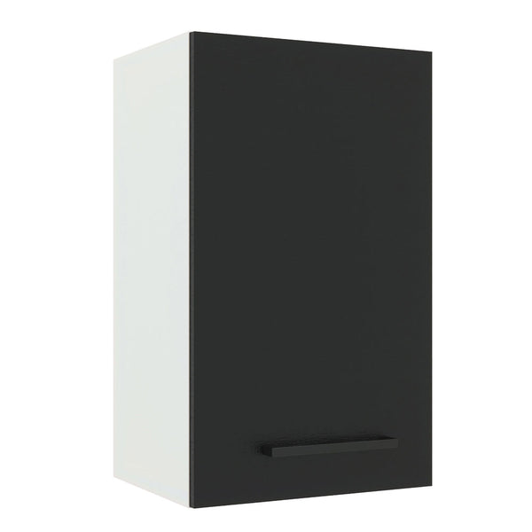 Armário Aéreo Madesa Agata 40 cm 1 Porta Branco/Preto