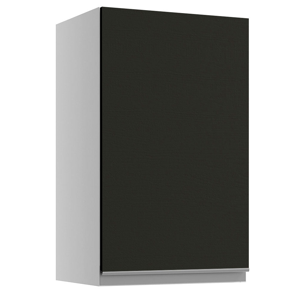 Armário Aéreo Madesa Glamy 40 cm 1 Porta Branco/Preto