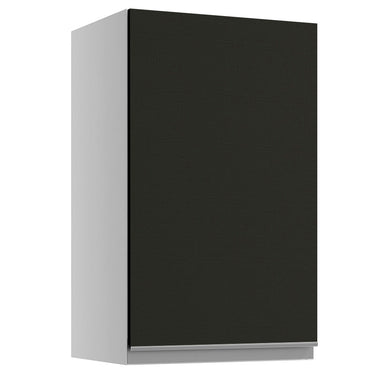Armário Aéreo Madesa Glamy 40 cm 1 Porta Branco/Preto