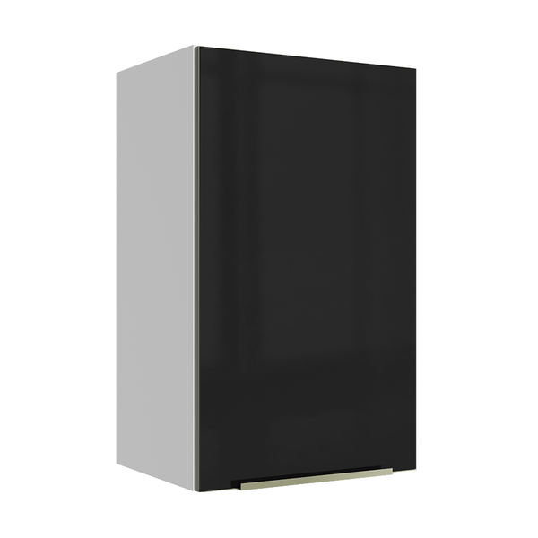 Armário Aéreo Madesa Lux 40 cm 1 Porta Branco/Preto