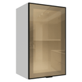 Armário Aéreo de Cozinha 1 Porta 40 cm Branco/Preto Vidro Reflecta Bronze Vinil Madesa